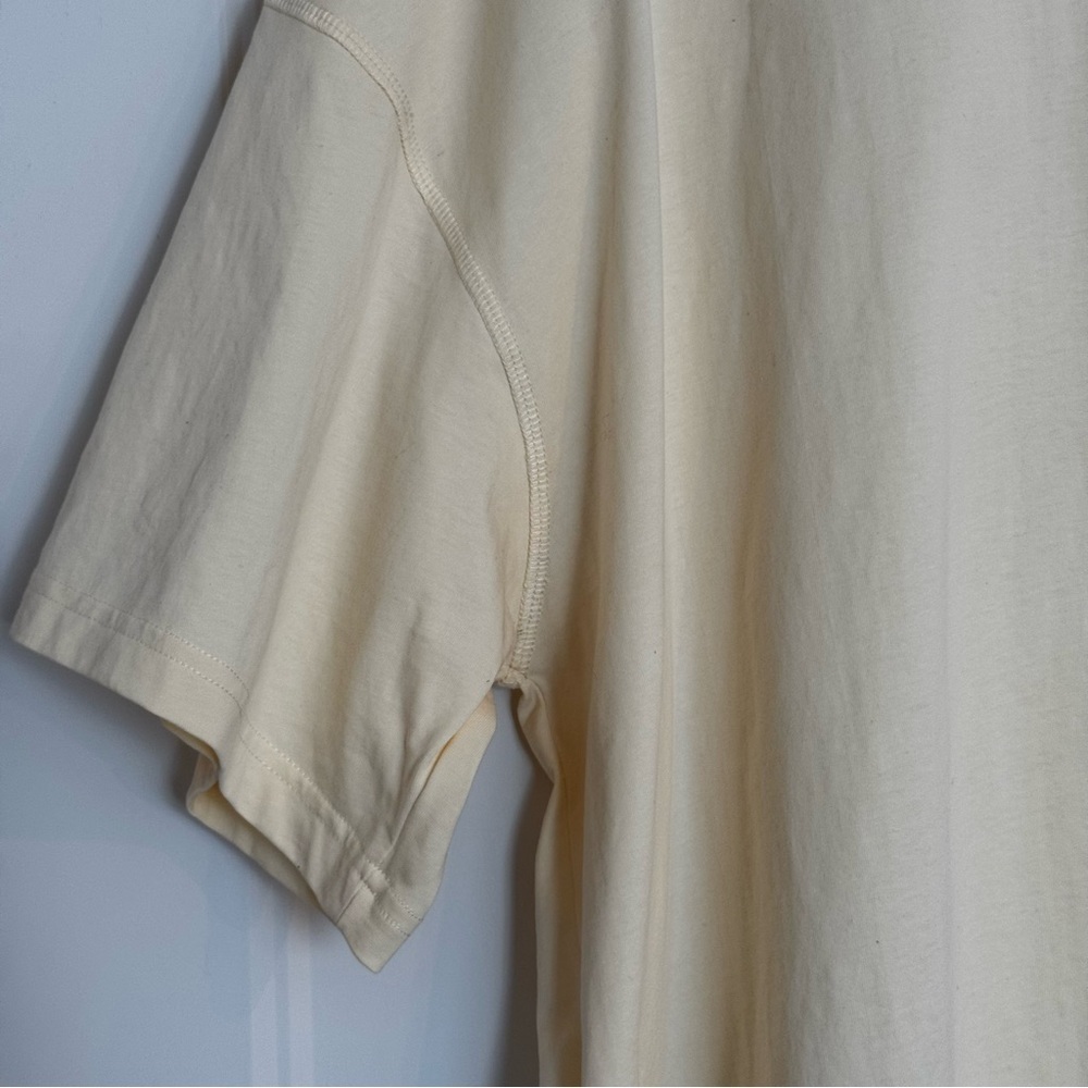 Nanushka Organic Cotton Embroidered Graphic Tee - Cream/Light Butter Yellow - L - Picture 8 of 11